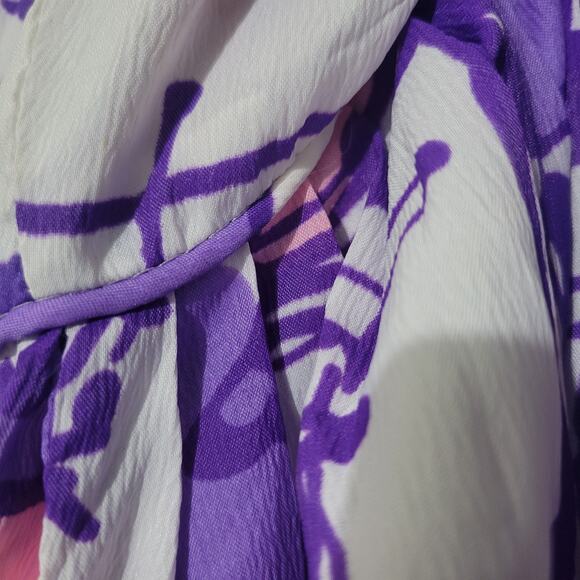 Vintage Sears Day Dress Purple Abstract Splatter Mod Deadstock Sleeveless 70s XS - Picture 10 of 13